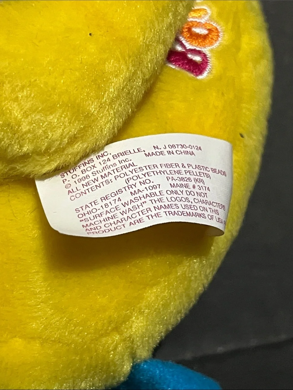 Lisa Frank duck plush doll spring beans beanie baby vintage